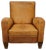Vintage French Cognac-Colored Leather Club Chair, 1940s For Sale