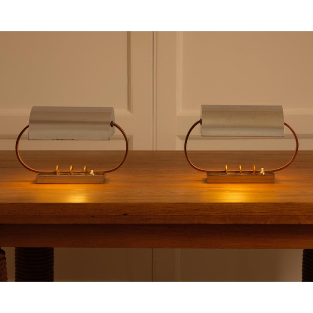 Vintage Metal Table Lamps, Italy, 1920s, Set of 2 For Sale - Image 11 of 11