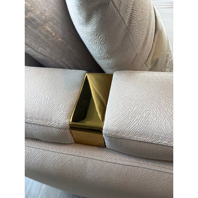 Michael Amini 84.5'' Square Arm Carmela Curved Sofa – Like New For Sale - Image 10 of 14