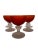 Set of six vintage persimmon orange satin glass champagne coupes by Carlo Moretti-- never used. Makes a gorgeous table scape.