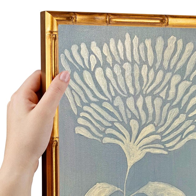 Contemporary Original Framed Acrylic Botanical Painting, Organic Boho Art Floral Wall Art, 13" X 16" by Tatiana Duperault For Sale - Image 3 of 4