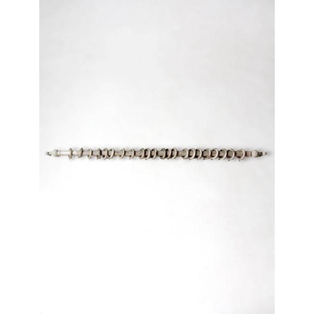 Antique Painted Wood Curtain Rod With Rings For Sale - Image 10 of 13