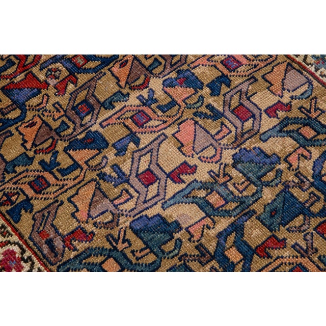 Antique Persian Bidjar Handmade Brown Wool Rug With Floral Pattern For Sale - Image 9 of 9