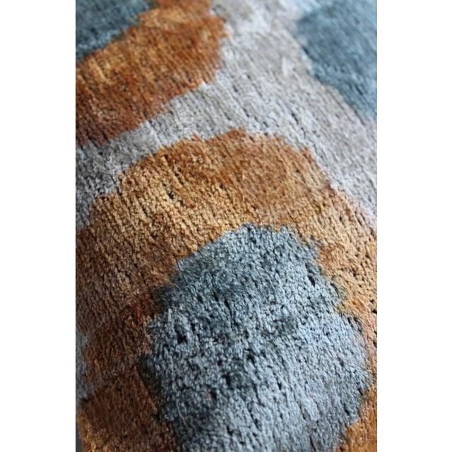 Traditional Contemporary Decorative Accent Handmade Ikat Pillow For Sale - Image 3 of 10