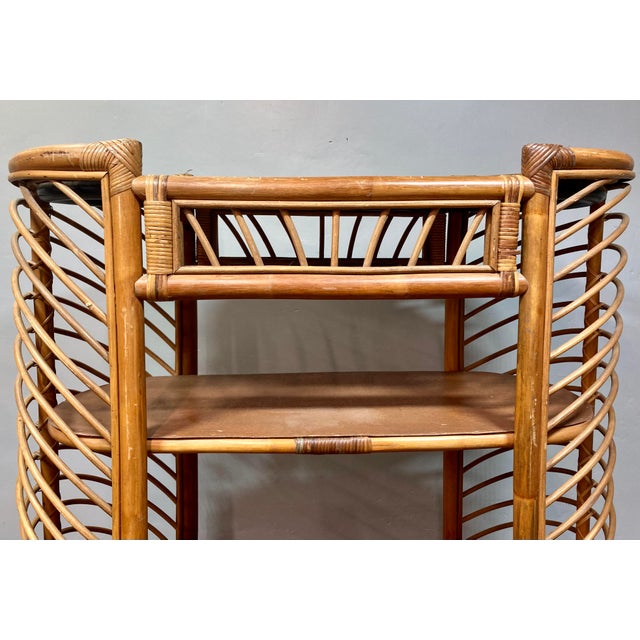 1970's Bohemian Bamboo and Rattan Bookcase For Sale In Los Angeles - Image 6 of 6