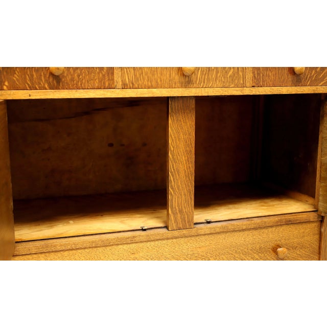 Antique Circa 1900 Victorian Era Tiger Oak Empire Style Sideboard For Sale - Image 9 of 11