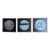 Contemporary Original Planet Moon Triptych Paintings- Set of 3 For Sale