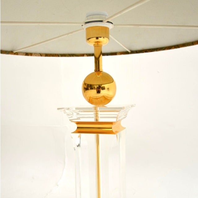 Plastic Vintage Italian Acrylic Glass Table Lamps, 1970s, Set of 2 For Sale - Image 7 of 11