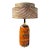 Brutalist Fat Lava Lamp + Two-Tiered Striped Shade | C. 1970s For Sale