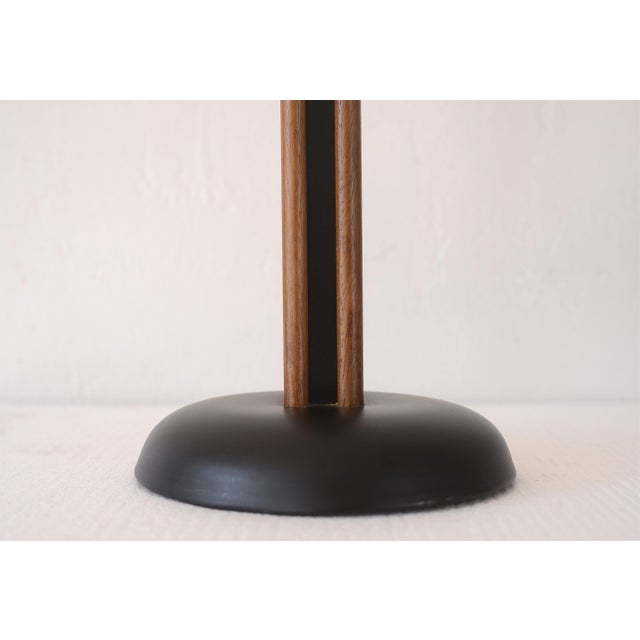 Vintage Danish Modern Teak & Black Metal Table Lamp For Sale - Image 10 of 13