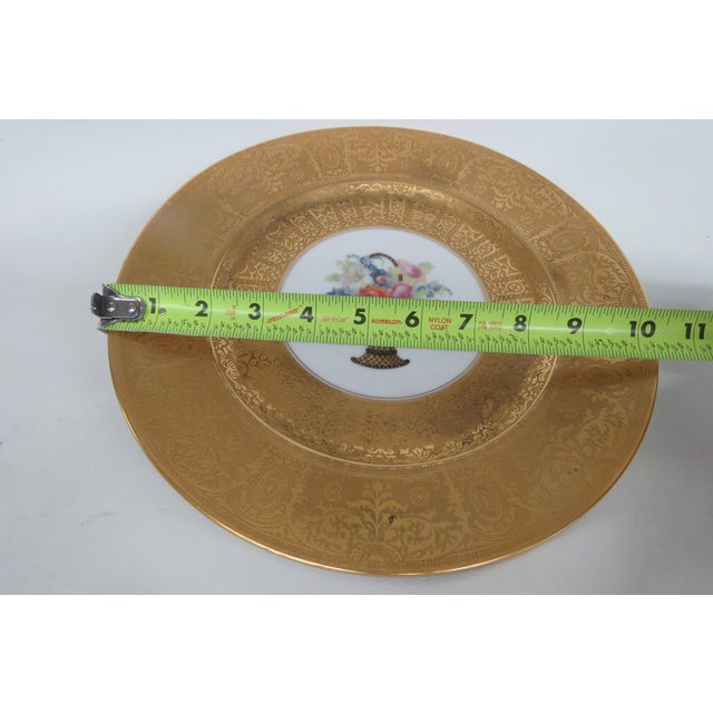 Early 20th Century Heinrich and Co Selb Bavaria Porcelain 22k Filigree Set of 5 Plates 4802b For Sale - Image 16 of 17