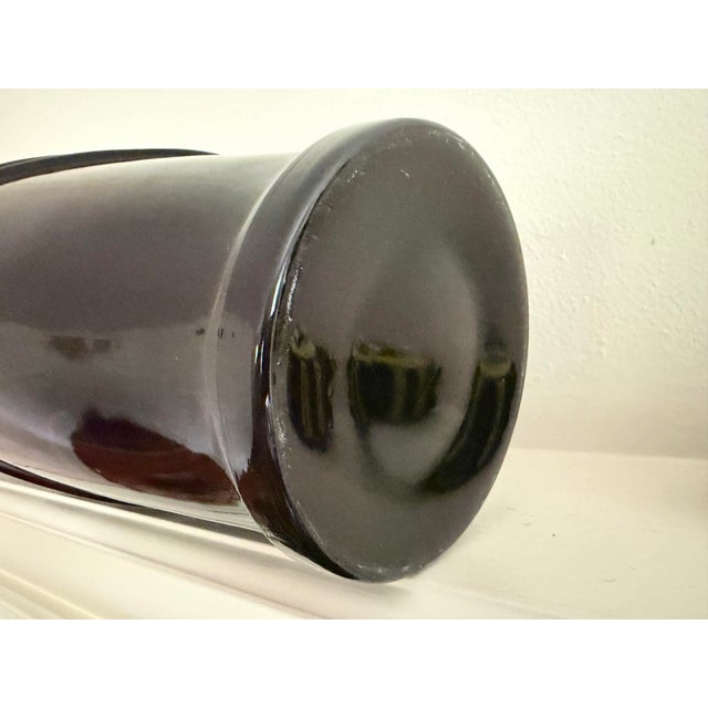 Anchor Hocking Vintage Anchor Hocking Large Black Glass Vase For Sale - Image 4 of 8
