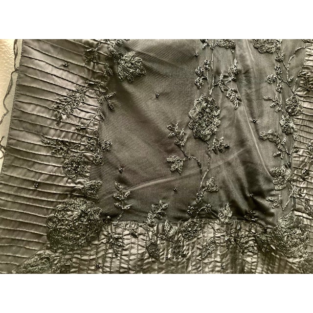 Victorian Floral Embroidered Beaded Lace TulleTaffeta Throw / Table Runner For Sale In New York - Image 6 of 8
