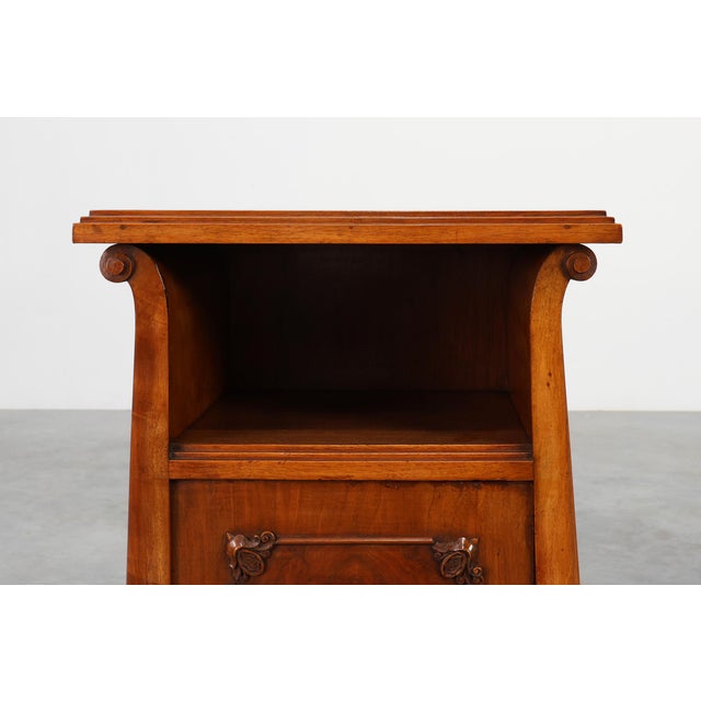 Art Deco Wooden Nightstands, Italy, 1920s, Set of 2 For Sale - Image 4 of 12