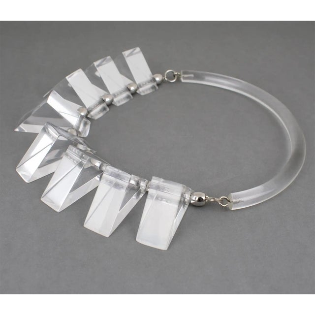 Judith Hendler Clear Acrylic Neck-Ring Choker Necklace For Sale - Image 4 of 17