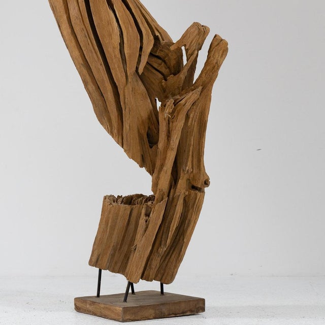 Brown Abstract Sculpture, 1970s, Wood For Sale - Image 8 of 14