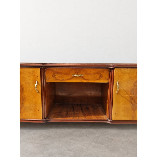 Brown Italian Art Deco Walnut Burl Sideboard, 1930s For Sale - Image 8 of 11