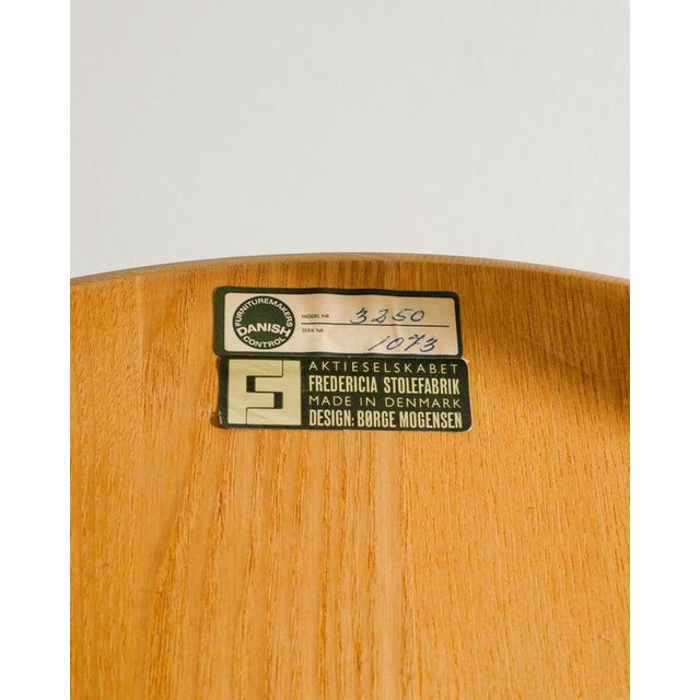 Danish Mid-Century Wooden 3250 Windsor Wingback Dining Office Chair by Børge Mogensen, 1960s For Sale - Image 8 of 9