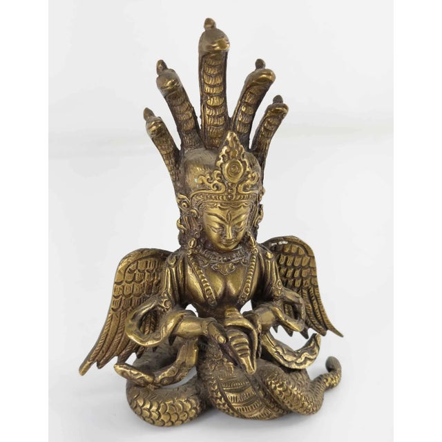 South East Asian Bronze Naga Snake Deity Figure For Sale - Image 10 of 10