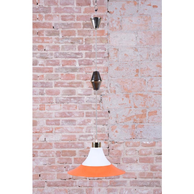 Mid-Century Chandelier in Brass and Lacquered Steel, Czech, 1960s For Sale - Image 11 of 18