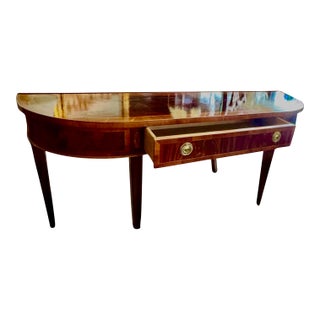 Late 20th Century Hekman Furniture Federal Hepplewhite-Style Demilune Console Table For Sale