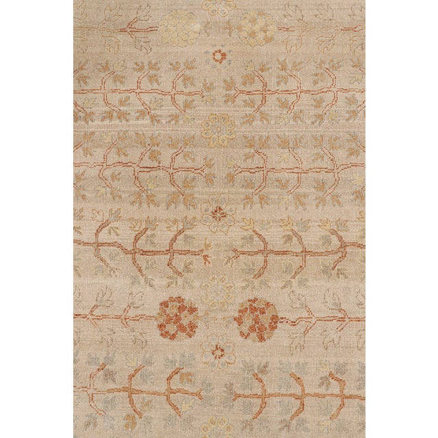 Rug & Kilim’s Modern Block Print Rug in Beige with Geometric-Floral Patterns - 9x12 For Sale In New York - Image 6 of 8