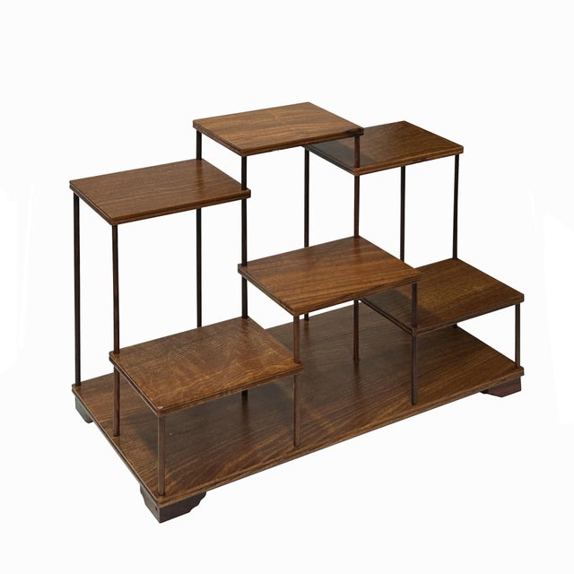 Brown Wood Step Shape Table Top Curio Display Easel Stand For Sale - Image 4 of 8