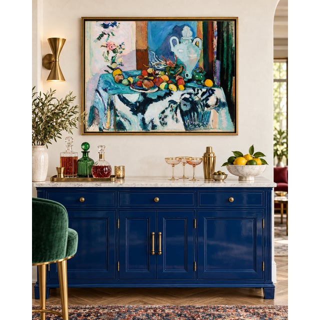 Contemporary 1907 Colorful Blue Fruit Still Life Art Print, Fauvist Kitchen Wall Art by Henri Matisse - 24" X 18" For Sale - Image 3 of 8