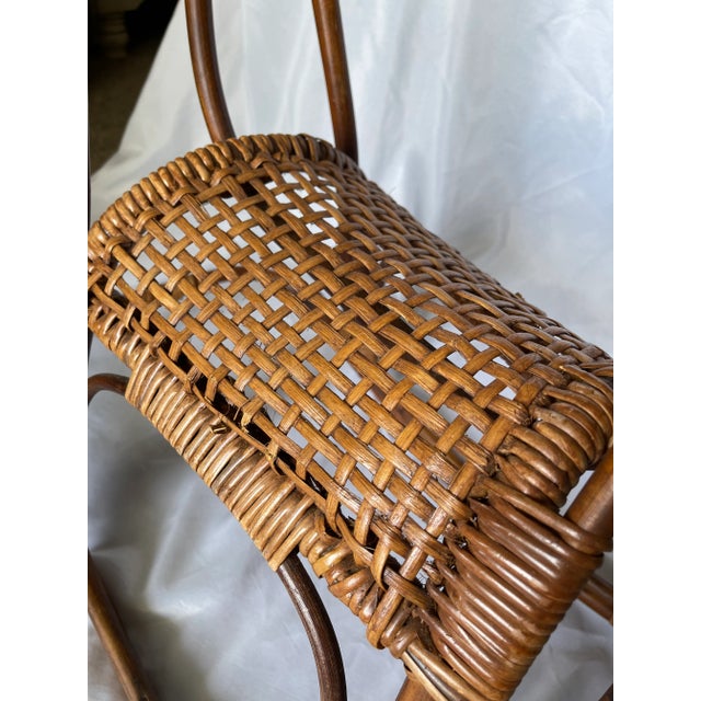Vintage Rattan Caned Seat Rocking Horse For Sale In Washington DC - Image 6 of 7