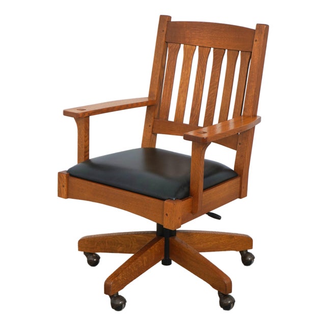 Stickley Arts & Crafts Mission Oak Office Chair For Sale