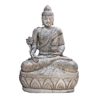 Vintage Sitting Medicine Buddha Garden Statue For Sale