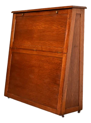 Antique Mission Oak Arts & Crafts Standing Map Case, Circa 1900