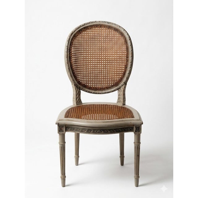 Bring timeless Neoclassical elegance and cozy history into your living space with this beautiful vintage Louis XVI style...