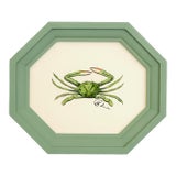 Original Hand-Painted Yellow Crab Painting in a Hand-Painted Frame For Sale