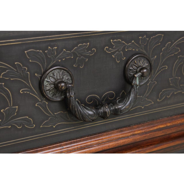 Brown Theodore Alexander Embossed Brass Surface Chest For Sale - Image 8 of 15