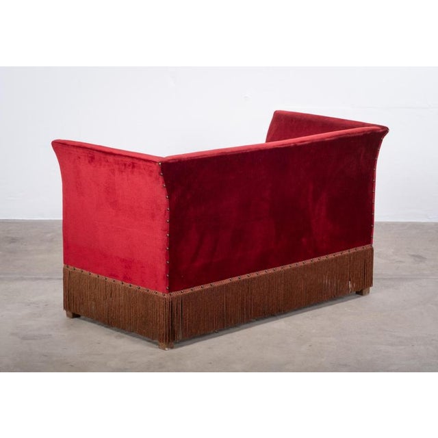 Gold Danish Red Velvet Sofa and Lounge Chair Set, 1950s For Sale - Image 8 of 15