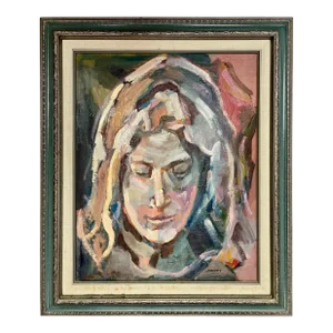 1970s Oil on Canvas Portrait by Hannah Dalbey