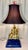 Chinoiserie Mid-Century Parcel Gilt Faux Lapis Lazuli Asian Figural Table Lamp For Sale - Image 3 of 10