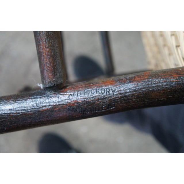 Brown Antique Stamped Old Hickory Andrew Jackson Rattan Adirondack Lodge Rocking Chair For Sale - Image 8 of 12
