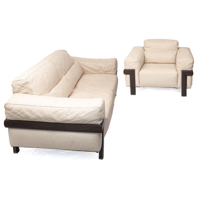 Leather Sofa and Lounge Chair from Natuzzi, 1990s, Set of 2 For Sale - Image 16 of 16
