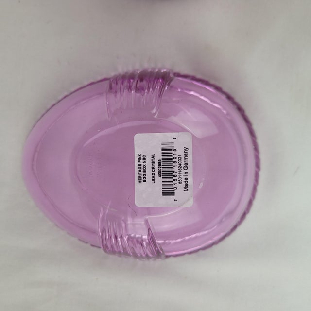 Glass Marquis by Waterford Crystal Egg Trinket Box With Bow in Box For Sale - Image 7 of 16