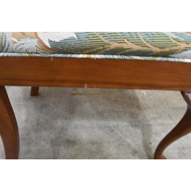 Set of 8 Harden Solid Cherry Queen Anne Dining Chairs W/Floral Upholstery For Sale - Image 12 of 16