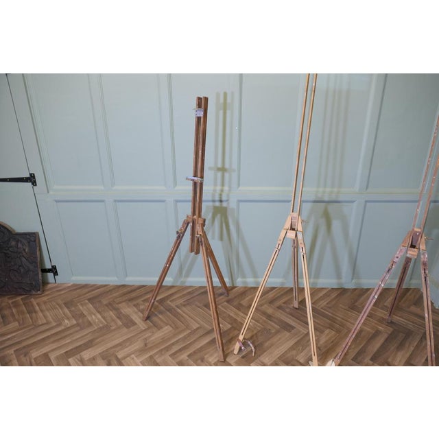 Industrial Beech Portable Folding Easels, 1960s, Set of 3 For Sale - Image 3 of 8