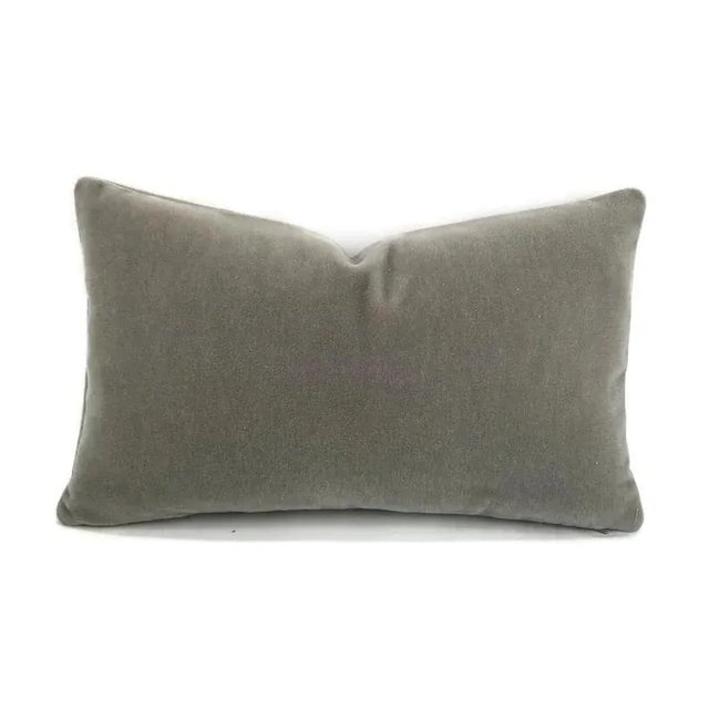 Solid Gray Mohair Lumbar Pillow Cover - 12" X 20" For Sale In Portland, OR - Image 6 of 6