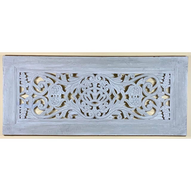Vintage Hand-Carved Architectural Wood Wall Hanging For Sale - Image 10 of 10