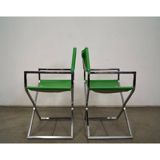 1970’s Mid-Century Modern Chrome Director’s Chairs - A Pair For Sale In Los Angeles - Image 6 of 12