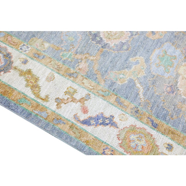 Turkish Modern Turkish Oushak Rug 2'11" x 5' For Sale - Image 3 of 10