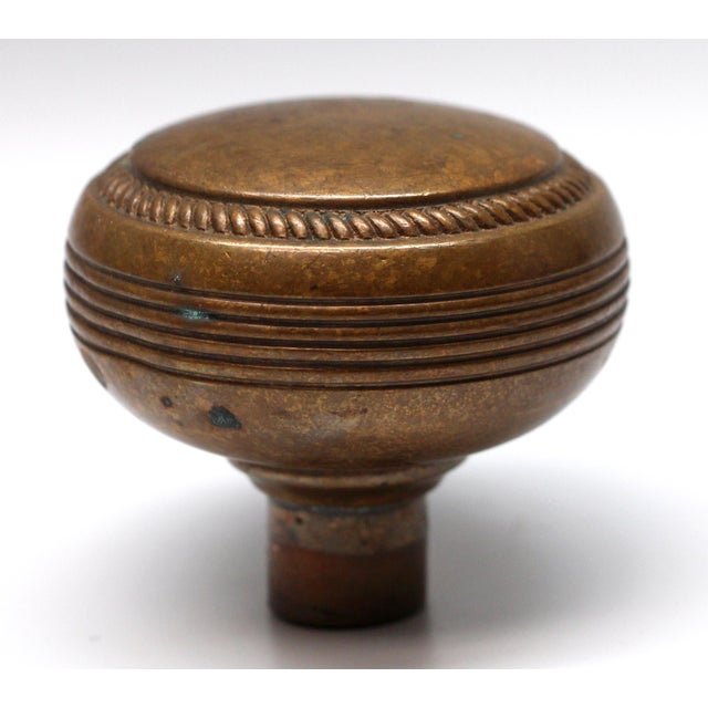Traditional Hollow Bronze Concentric Russell & Erwin Rope Entry Door Knob For Sale - Image 3 of 4