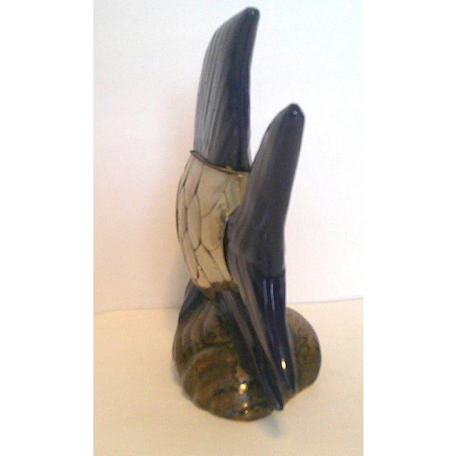 Integrated/Ceramic Pottery Fish Sculpture Brass Scale Armor Attributed to Sergio Bustamante For Sale - Image 9 of 10