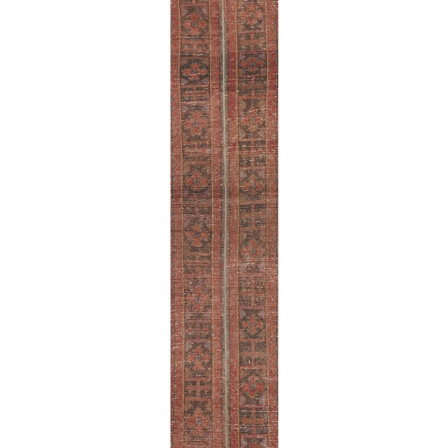 Mid-Century Modern 1960s Distressed Extra Long Turkish Runner Rug - Stair Rug 1'8'' X 22'5'' For Sale - Image 3 of 11